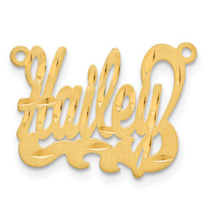 Sterling Silver/Gold-plated Satin Diamond-cut Name Plate